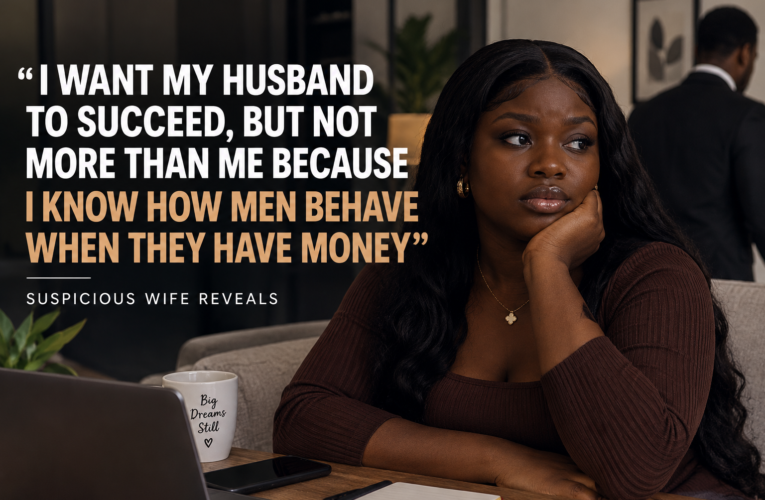 I WANT MY HUSBAND TO SUCCEED, BUT NOT MORE THAN ME BECAUSE I KNOW HOW MEN BEHAVE WHEN THEY HAVE MONEY” — SUSPICIOUS WIFE REVEALS